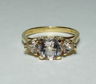 10K Yellow Gold Light Pink Gemstone Ring