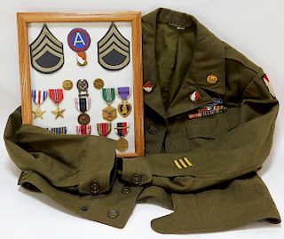WWII 36th Engineer Brigade Ike Jacket and Medals