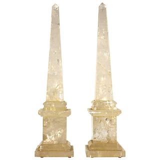 Neoclassical Manner Rock Crystal Obelisks, Pr