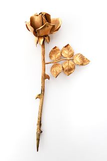 Tiffany & Co. Gilt Silver "Rose" Flower Sculpture