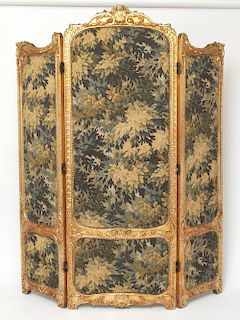French Louis XV Style Giltwood Tapestry Screen