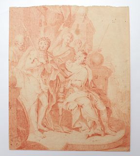Italian "Christ & Pontius Pilate" Chalk Drawing