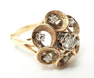 14K Gold Diamonds Cocktail Ring