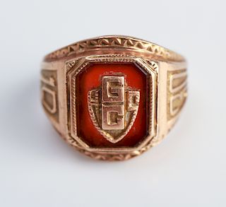 10K Gold "GC" College Ring 1930