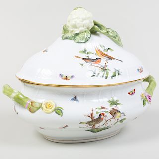 Herend Porcelain Tureen and Cover, in the 'Rothschild Bird' Pattern