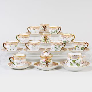 Group of Royal Copenhagen Porcelain 'Flora Danica' Wares