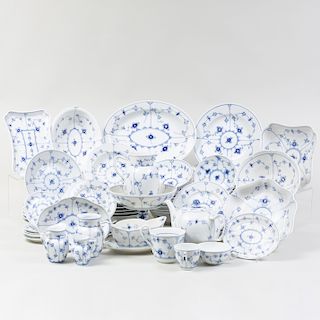 Royal Copenhagen Porcelain Part Service, in the 'Blue Lace' Pattern