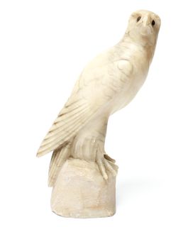 Carved Alabaster Sculpture of a Hawk