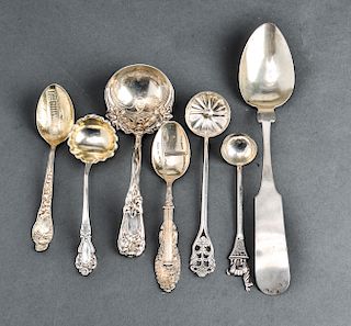 Silver Souvenir & Serving Spoons incl. Peruvian, 7