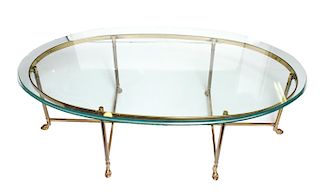 Maison Jansen Manner Brass & Glass Coffee Table
