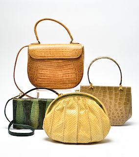 Vintage Leather Handbags incl. Judith Leiber, 4 Pc