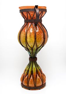 Daum Nancy Signed Ombre Art Glass Urn or Planter