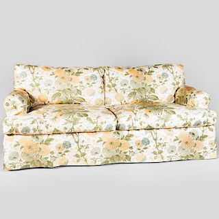 Floral Linen Upholstered Sofa
