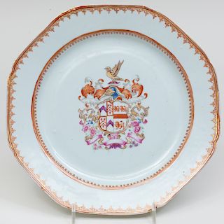 Set of Twelve Chinese Export Porcelain Armorial Plates