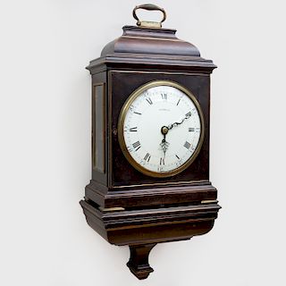 George III Brass-Mounted Ebonized Mahogany Bracket Clock, dial signed Tomlin, London