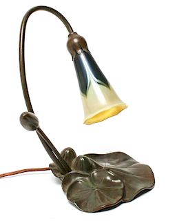 Tiffany Style Buffalo Studios Bronze Lily Lamp