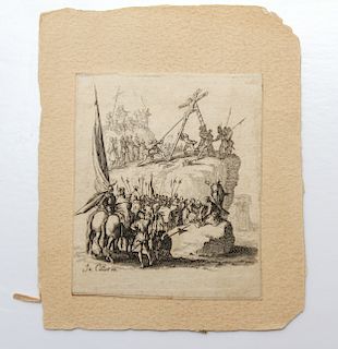 After Jacques Callot "Raising the Cross" Etching