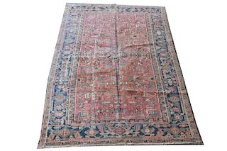 Heriz Persian Hand-Woven Carpet 6' 5" x 9' 3"