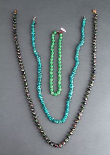 Turquoise, Faux Jade & Cloisonne Beads Necklaces 3