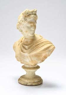 Neoclassical Style Carved Alabaster Portrait Bust