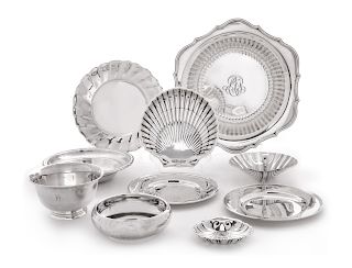 A Group of Ten American and Canadian Silver Articles
Various Makers, including Reed & Barton, S. Kirk and Sons
comprising dishes, bowls and plates. 