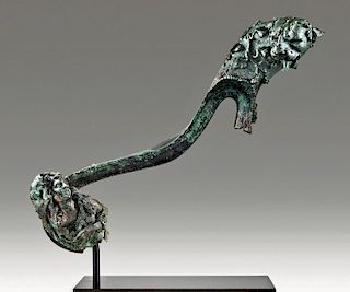 Hellenistic Bronze Fulcrum of Panther & Dionysos
