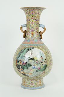 A Finely Enameled 'Eight Immortals' Vase.