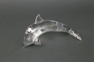 Signed Steuben Crystal Dolphin