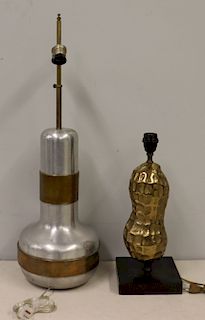 A Gilt Bronze Peanut Form Lamp Together With A n