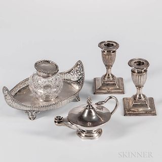 Four Pieces of English Sterling Silver Tableware