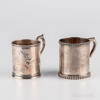 Two American Silver Christening Cups