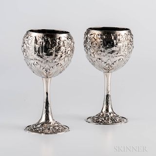 Two S. Kirk & Son .917 Silver Goblets