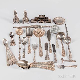 Group of Kirk Repousse Sterling Silver Tableware