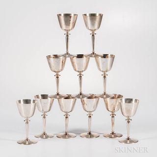 Eleven Tiffany & Co. Sterling Silver Goblets