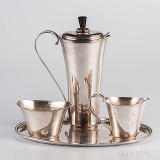 Four-piece Modern Sterling Silver Coffee Service