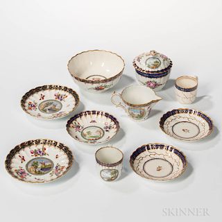 Group of Dr. Wall Period Worcester Porcelain Teaware