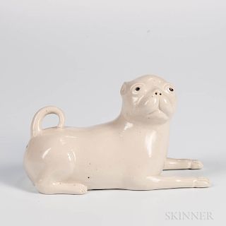 Staffordshire White Salt-glazed Stoneware Pug