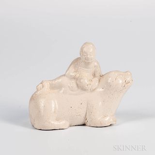 Staffordshire White Salt-glazed Stoneware Figure of a Chinese Boy