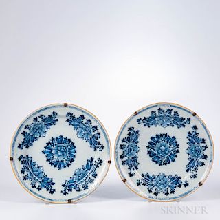 Pair of Dutch Delft Blue and White Dishes