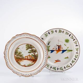 Two Staffordshire Pearlware Dishes