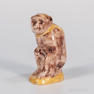 Staffordshire Creamware Model of a Monkey