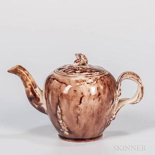 Staffordshire Lead-glazed Creamware Teapot and a Cover