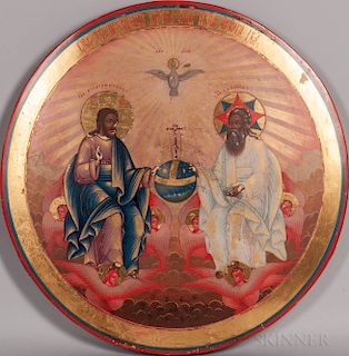 Russian Icon Depicting the Holy Trinity