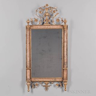 Northern Italian Neoclassical Marble-veneered and Giltwood Mirror