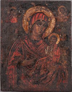 Two Balkan Peninsula Icons Depicting the Virgin Mary and Christ