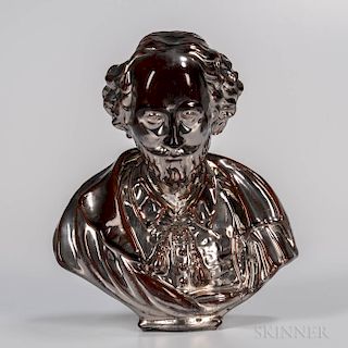 Staffordshire Silver Lustre Bust of Shakespeare