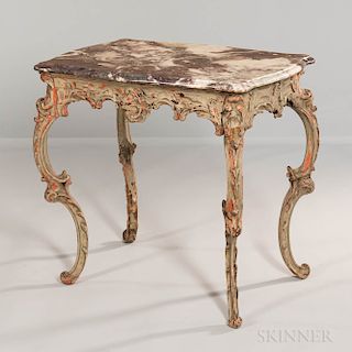Louis XV Painted Marble-top Center Table