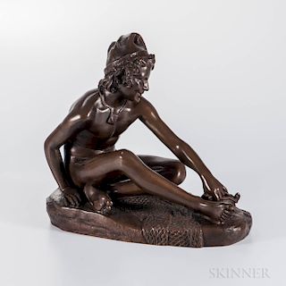After Francois Rude (French, 1784-1855)    Bronze Figure of a Young Neapolitan Fisherman