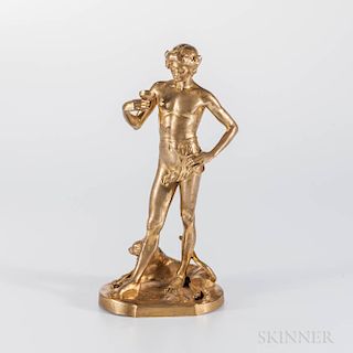 Antonin Carles (French, 1851-1919)    Gilt-bronze Classical Model of a Young Bacchus