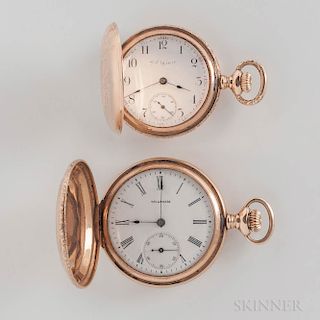 Two 14kt Gold Hunter-case Pocket Watches